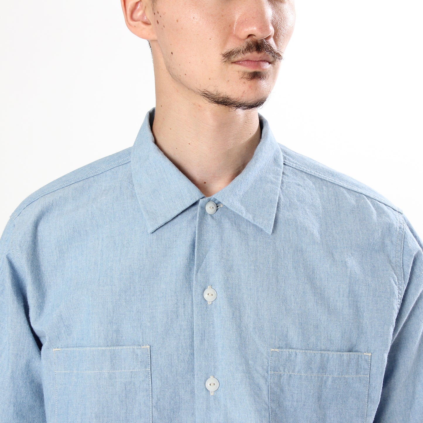 【BIG YANK】 U54 QLS SHIRTS LT CHAMBRAY / L . INDIGO