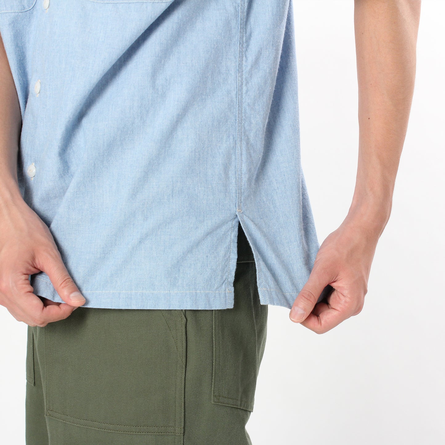 【BIG YANK】 U54 QLS SHIRTS LT CHAMBRAY / L . INDIGO