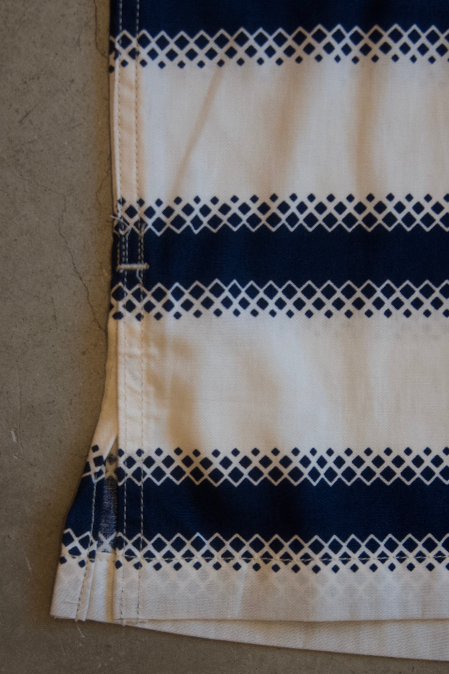 【BIG YANK】 U54 QLS SHIRTS GEOMETRY BORDER / NAVY