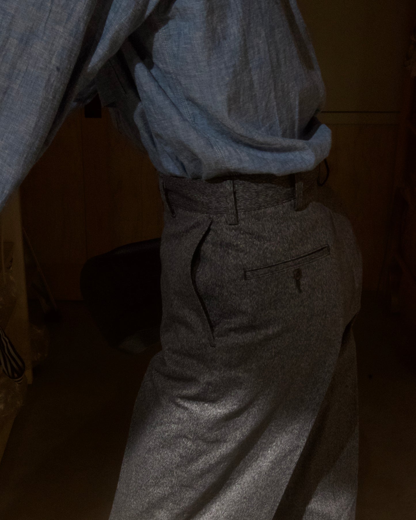 【YANKSHIRE】1963 TROUSERS HEATHER CHAMBRAY